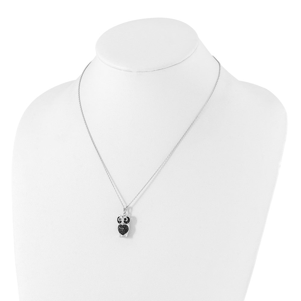 Sterlingsilber Cheryl M Schwarz Zirkonia Eule Halskette