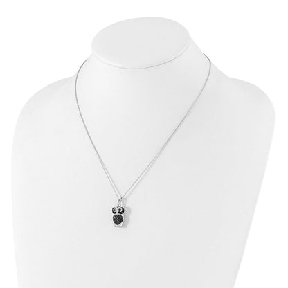 Sterlingsilber Cheryl M Schwarz Zirkonia Eule Halskette