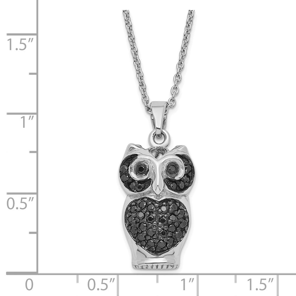 Sterlingsilber Cheryl M Schwarz Zirkonia Eule Halskette