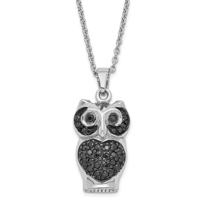 Sterlingsilber Cheryl M Schwarz Zirkonia Eule Halskette