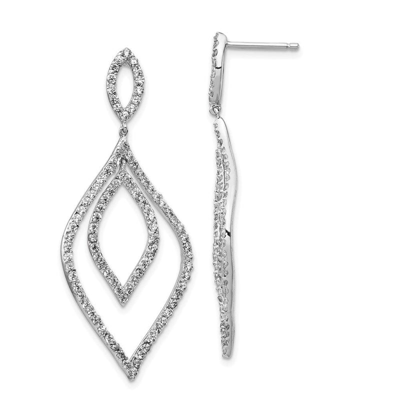 Sterlingsilber Cheryl M Rhodiniert Brillant-cut Zirkonia Fantasie Flames Stecker Ohrhänger
