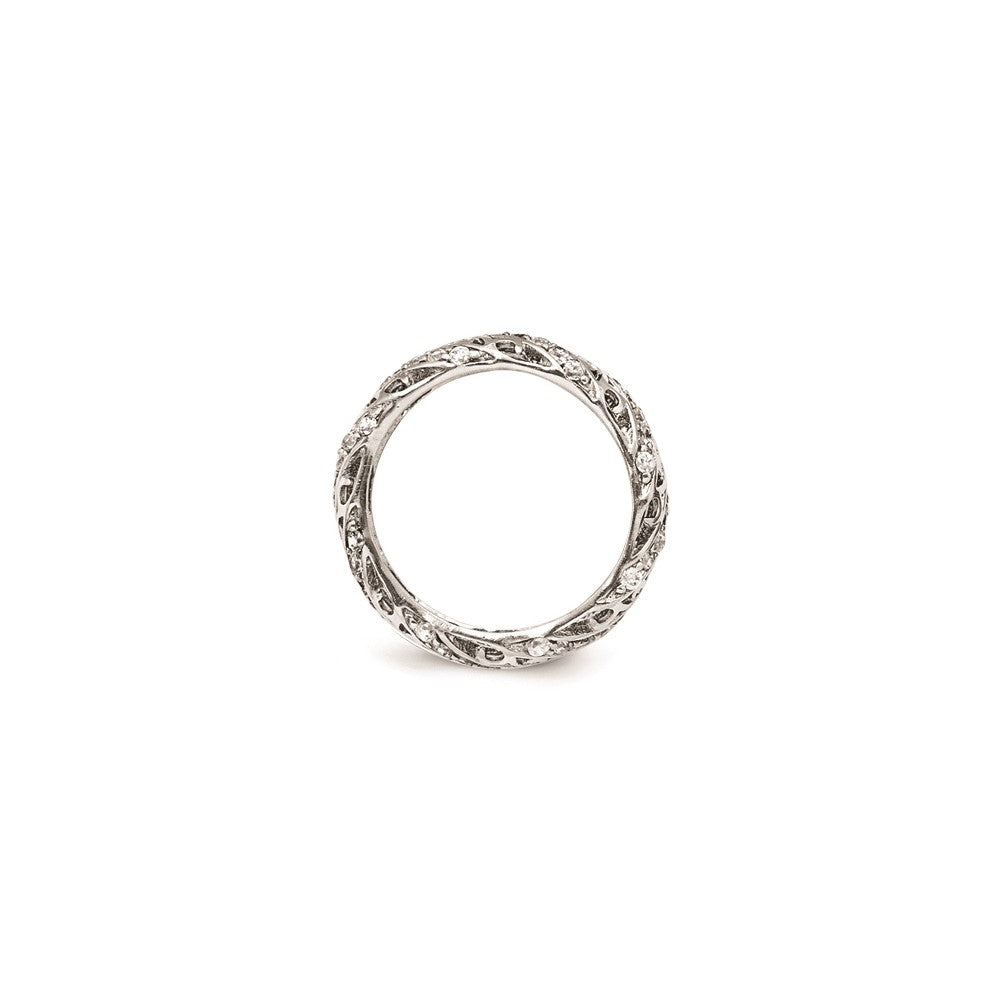 Sterlingsilber Zirkonia Lines & Swirls Ring