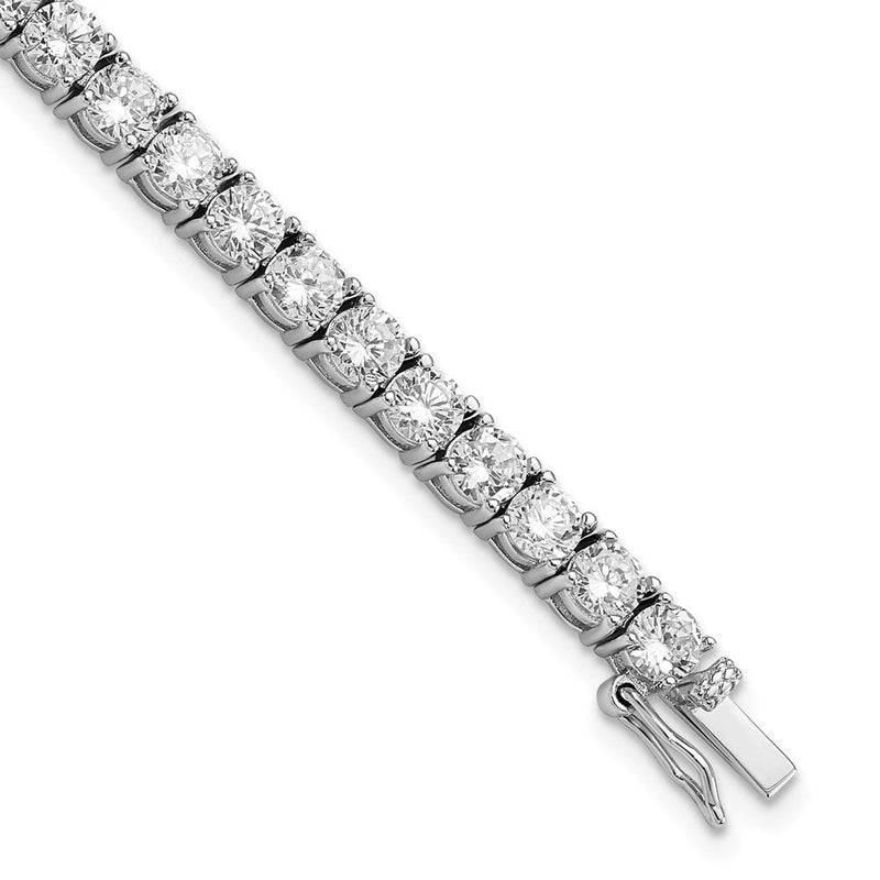 Sterlingsilber Cheryl M Rhodiniert Brillant-cut Zirkonia 7.25 Zoll Tennis Armband