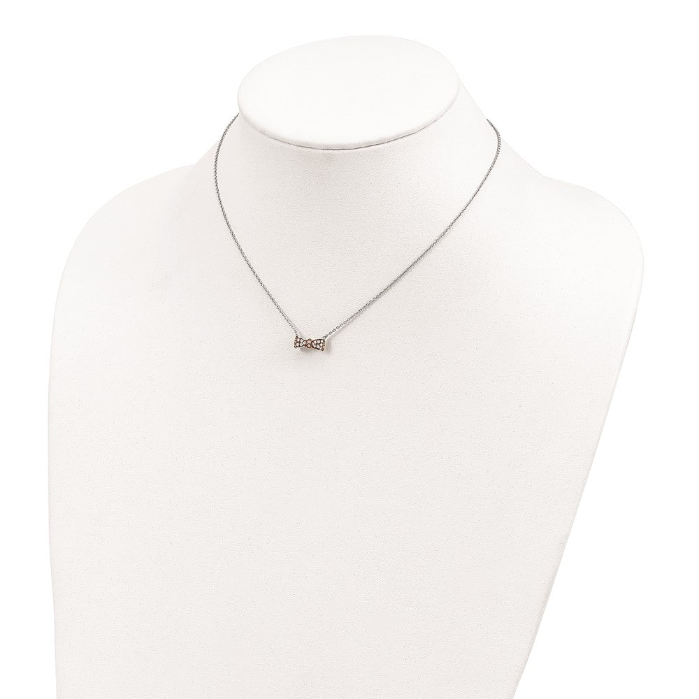 Sterlingsilber Cheryl M Rose Vergoldet & Zirkonia Schleife Halskette