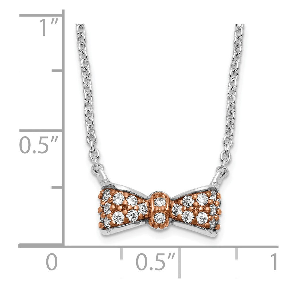 Sterlingsilber Cheryl M Rose Vergoldet & Zirkonia Schleife Halskette