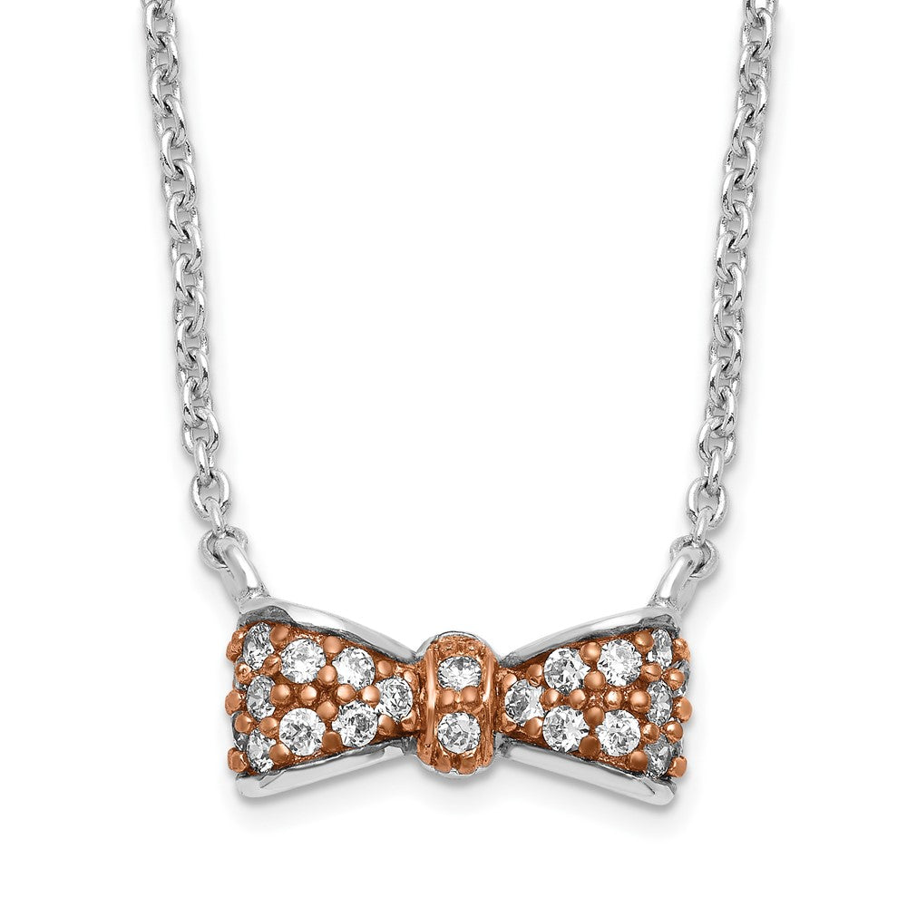 Sterlingsilber Cheryl M Rose Vergoldet & Zirkonia Schleife Halskette