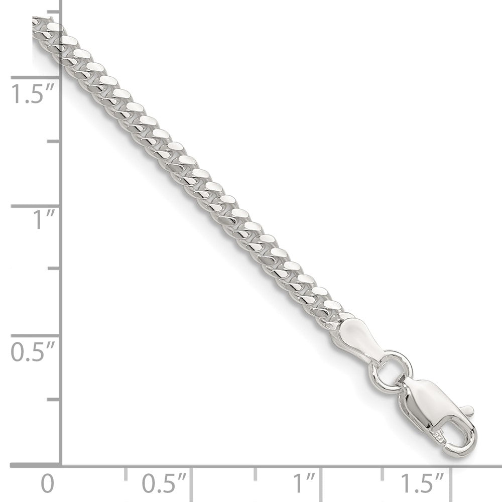 Sterlingsilber Poliert 2.9mm Gewölbt Panzer Kette