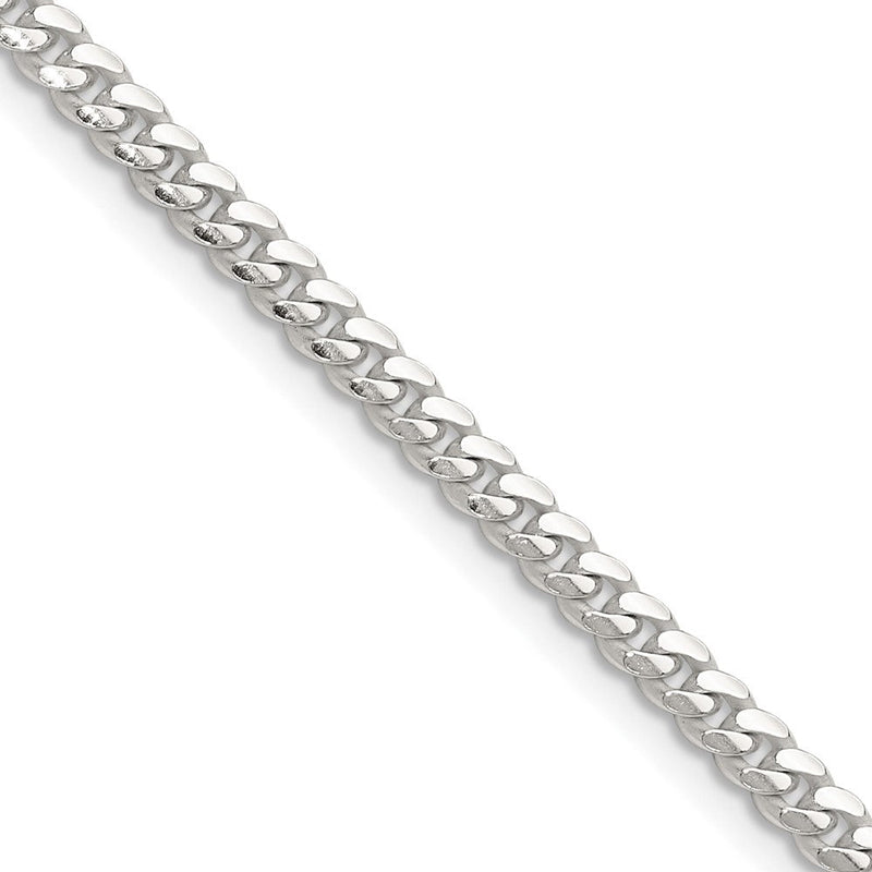 Sterlingsilber Poliert 3.4mm Gewölbt Panzer Kette