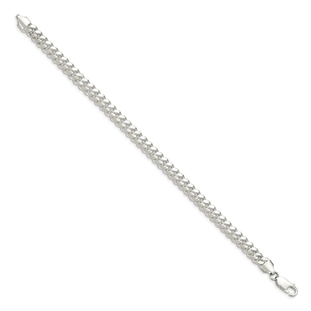 Sterlingsilber 6.4mm Poliert Gewölbt Panzer Gliederarmband