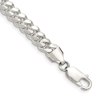 Sterlingsilber 6.4mm Poliert Gewölbt Panzer Gliederarmband