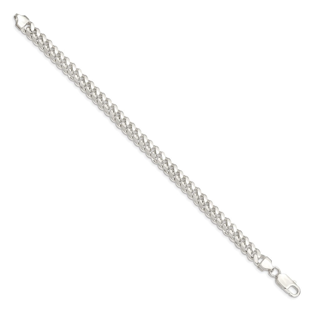 Sterlingsilber 7.0mm Poliert Gewölbt Panzer Gliederarmband