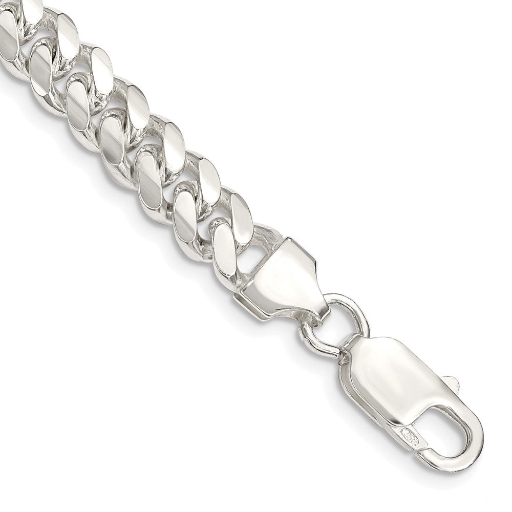 Sterlingsilber 7.0mm Poliert Gewölbt Panzer Gliederarmband