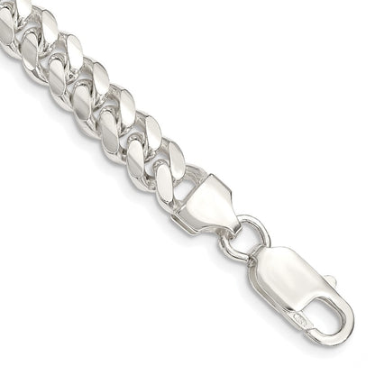 Sterlingsilber 7.0mm Poliert Gewölbt Panzer Gliederarmband