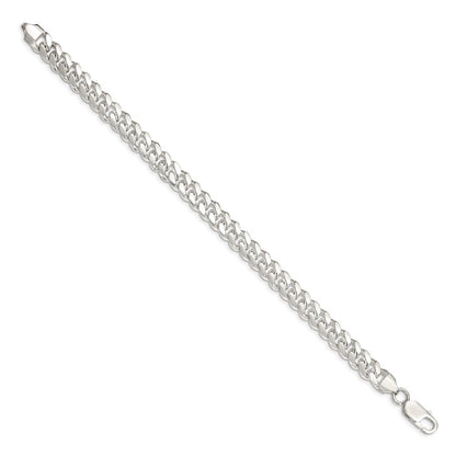Sterlingsilber 7.8mm Poliert Gewölbt Panzer Gliederarmband