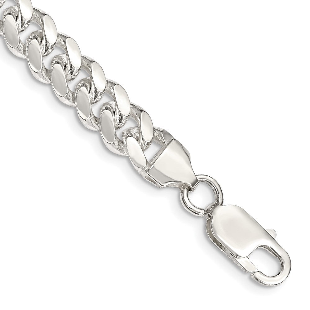 Sterlingsilber 7.8mm Poliert Gewölbt Panzer Gliederarmband