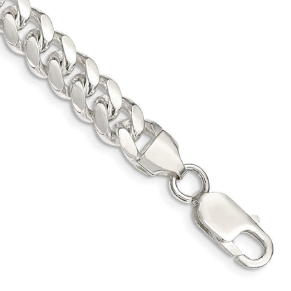 Sterlingsilber 7.8mm Poliert Gewölbt Panzer Gliederarmband