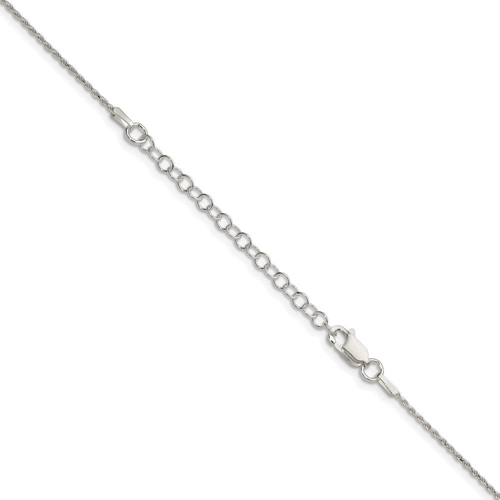 Sterlingsilber 1.2mm Diamantiert Kordel Kette mit 2 Zoll Verlängerung. Halskette