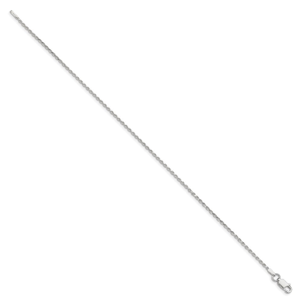 Sterlingsilber 1.5mm Diamantiert Kordel Kette Fußkettchen