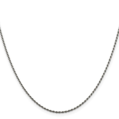 Sterlingsilber Rhodiniert 1.5mm Diamantiert Kordel Halskette