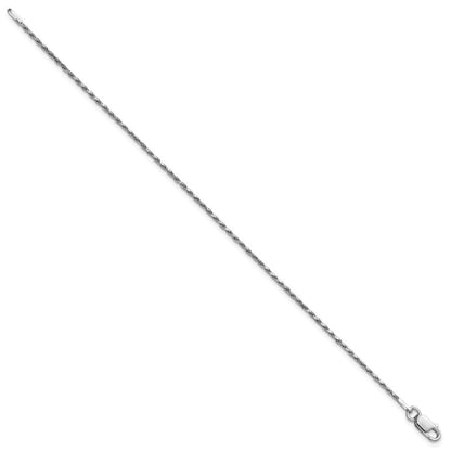 7 Zoll Sterlingsilber Rhodiniert 1.5mm Diamantiert Kordel Gliederarmband