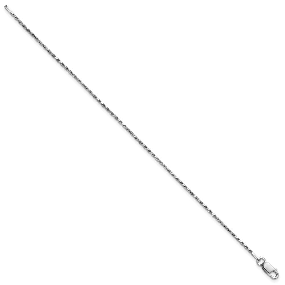 Sterlingsilber Rhodiniert 1.5mm Diamantiert Kordel Kette Fußkettchen