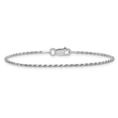 7 Zoll Sterlingsilber Rhodiniert 1.5mm Diamantiert Kordel Gliederarmband