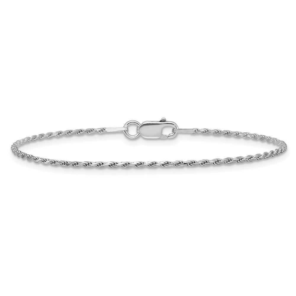 Sterlingsilber Rhodiniert 1.5mm Diamantiert Kordel Kette Fußkettchen