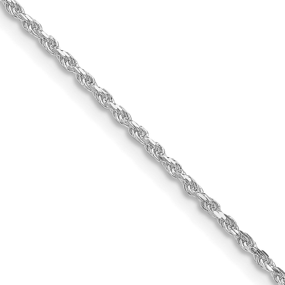 Sterlingsilber Rhodiniert 1.5mm Diamantiert Kordel Kette mit 2 Zoll Verlängerung. Halskette