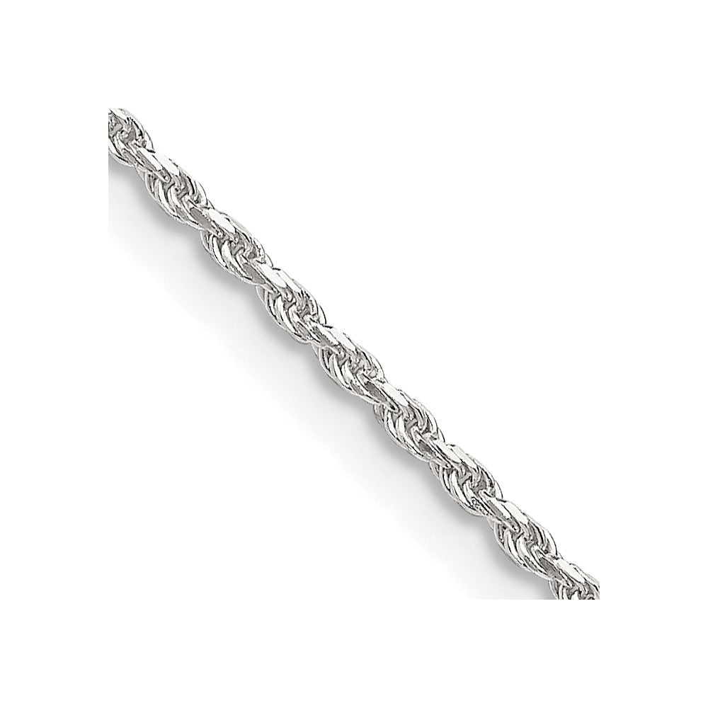 Sterlingsilber 1.5mm Diamantiert Kordel Kette mit 2 Zoll Verlängerung. Halskette