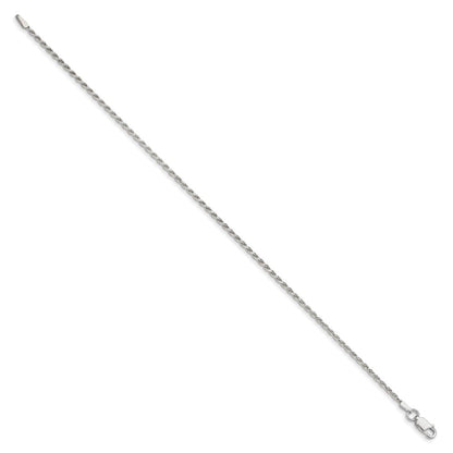 Sterlingsilber 1.7mm Diamantiert Kordel Gliederarmband