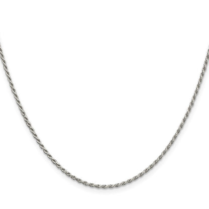 Sterlingsilber Rhodiniert 1.7mm Diamantiert Kordel Halskette