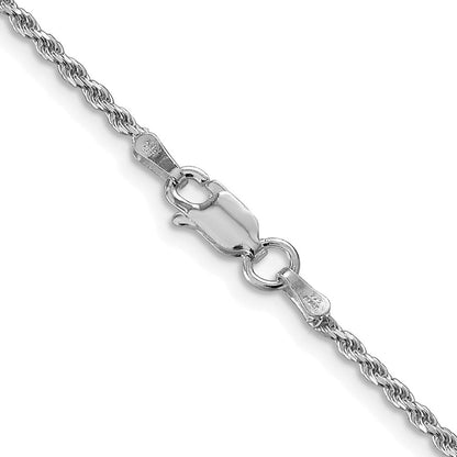 Sterlingsilber Rhodiniert 1.7mm Diamantiert Kordel Halskette