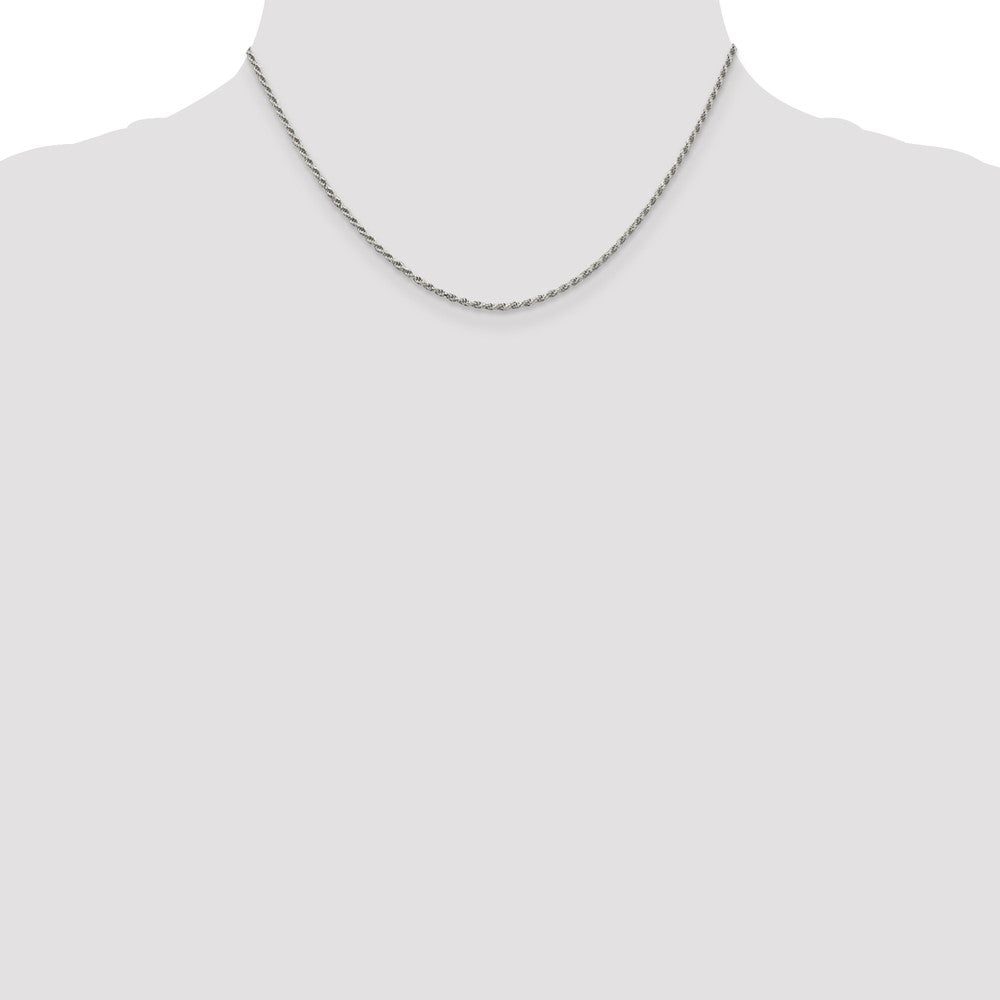 Sterlingsilber Rhodiniert 1.7mm Diamantiert Kordel Halskette