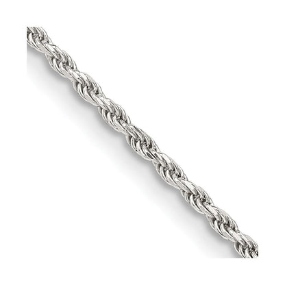Sterlingsilber 1.7mm Diamantiert Kordel Kette mit 2 Zoll Verlängerung. Halskette