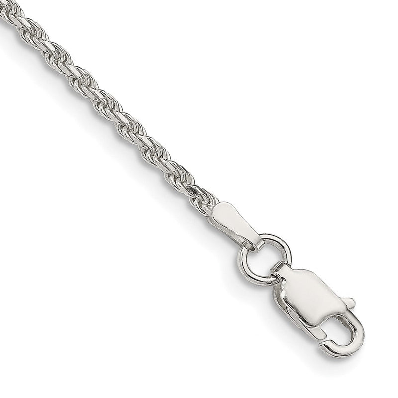 Sterlingsilber 1.85mm Diamantiert Kordel Gliederarmband