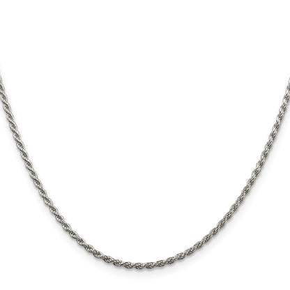 Sterlingsilber Rhodiniert 1.85mm Diamantiert Kordel Halskette