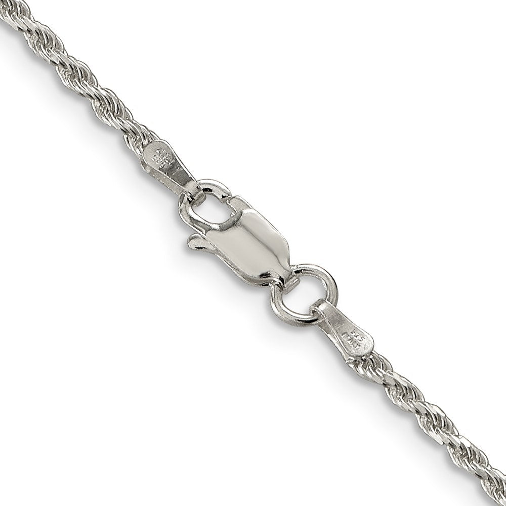 Sterlingsilber Rhodiniert 1.85mm Diamantiert Kordel Halskette