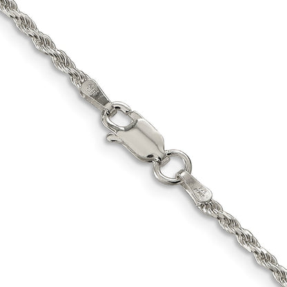 Sterlingsilber Rhodiniert 1.85mm Diamantiert Kordel Halskette