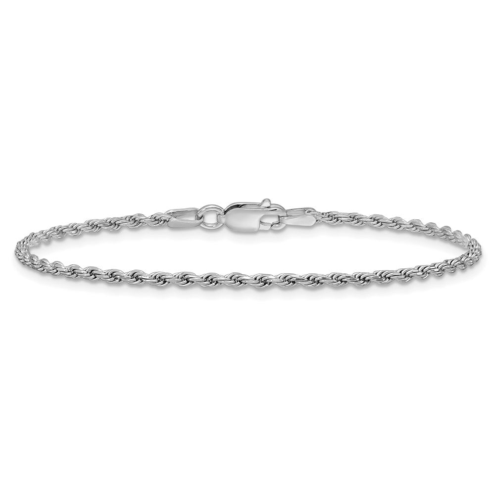 Sterlingsilber Rhodiniert 1.85mm Diamantiert Kordel Gliederarmband