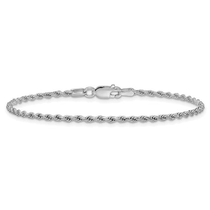 Sterlingsilber Rhodiniert 1.85mm Diamantiert Kordel Kette Fußkettchen