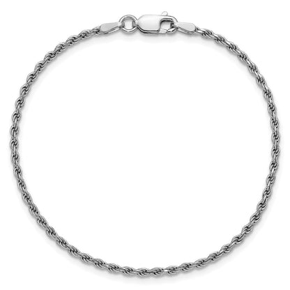 Sterlingsilber Rhodiniert 1.85mm Diamantiert Kordel Gliederarmband