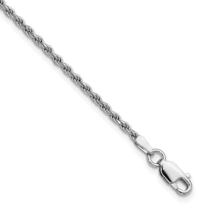 Sterlingsilber Rhodiniert 1.85mm Diamantiert Kordel Gliederarmband