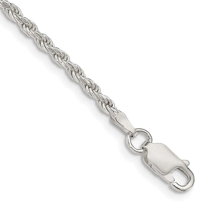 Sterlingsilber 2.25mm Diamantiert Kordel Gliederarmband
