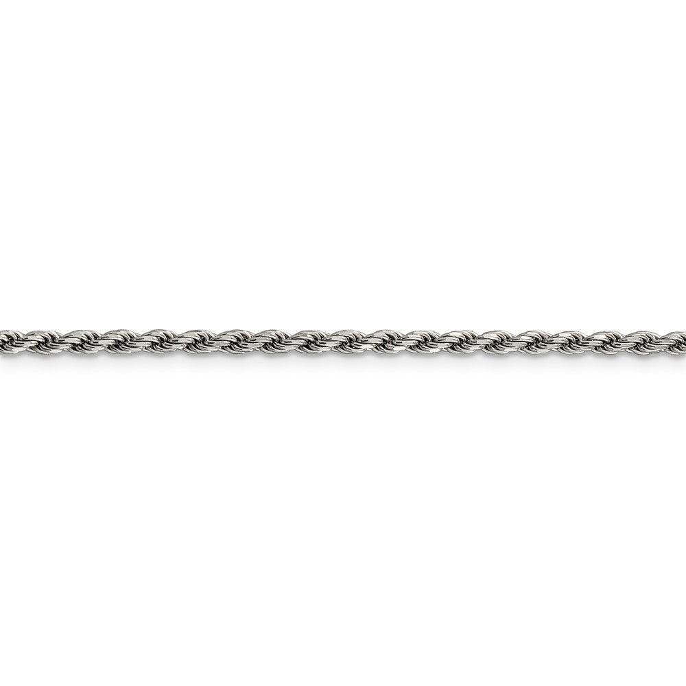 24 Zoll Sterlingsilber Rhodiniert 2.25mm Diamantiert Kordel Halskette