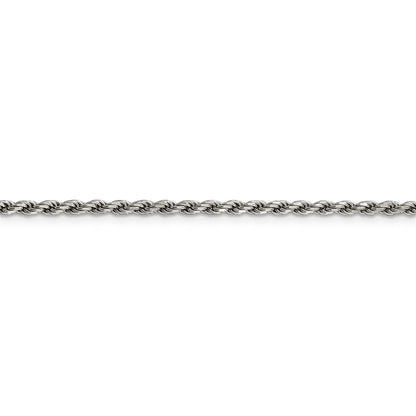 24 Zoll Sterlingsilber Rhodiniert 2.25mm Diamantiert Kordel Halskette