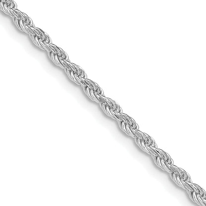 24 Zoll Sterlingsilber Rhodiniert 2.25mm Diamantiert Kordel Halskette