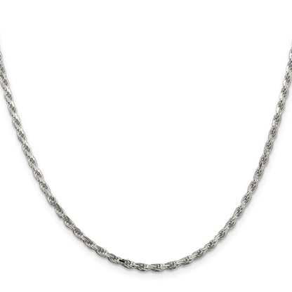 Sterlingsilber 2.5mm Diamantiert Kordel Halskette