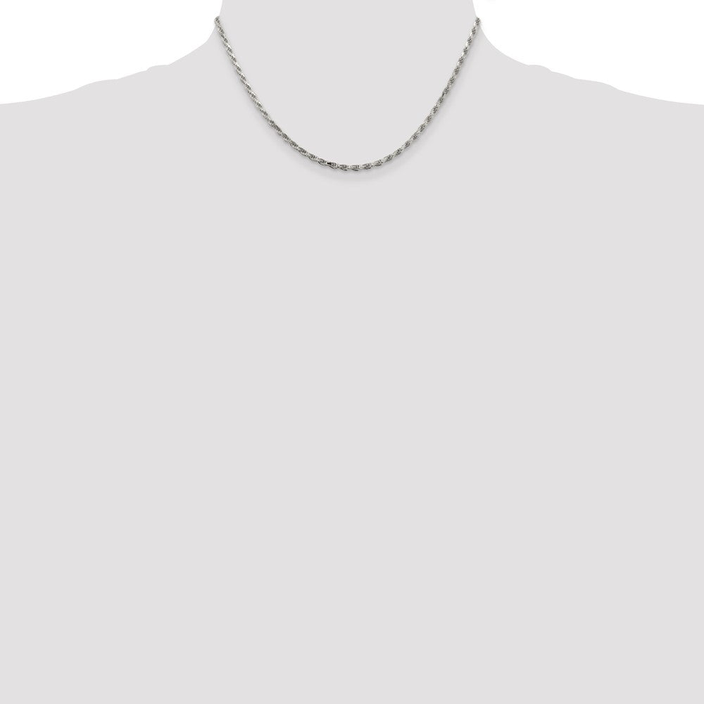 Sterlingsilber 2.5mm Diamantiert Kordel Halskette