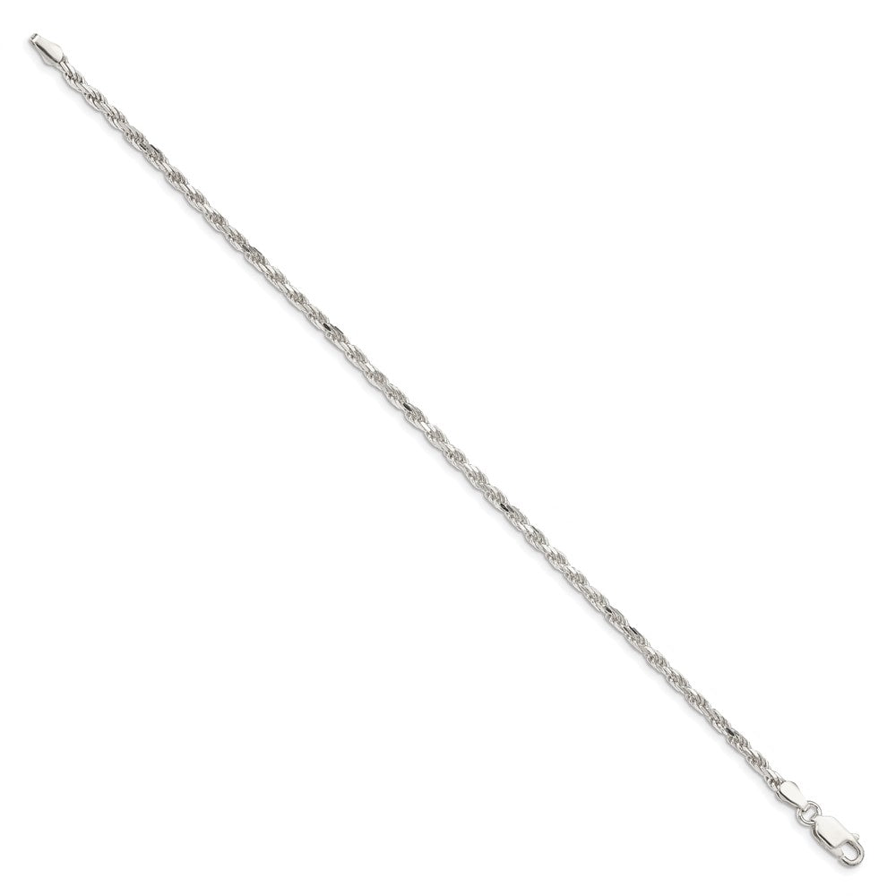 Sterlingsilber 2.5mm Diamantiert Kordel Gliederarmband