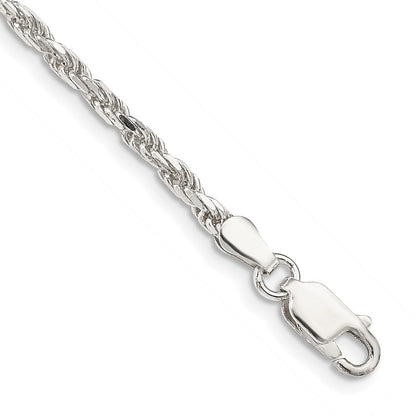 Sterlingsilber 2.5mm Diamantiert Kordel Gliederarmband